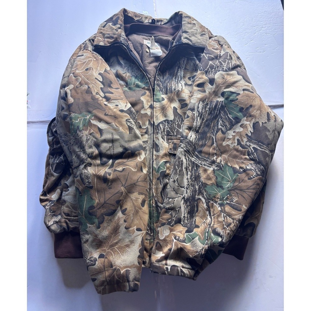 RedHead Advantage Camo Bomber Jacket Mens 2XL Tall Zip Quilted Lined Hunting